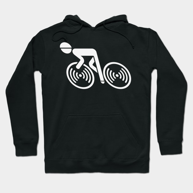 Racing Cyclist (Racer, Road Bike, Bicycle / L<–R / White) Hoodie by MrFaulbaum